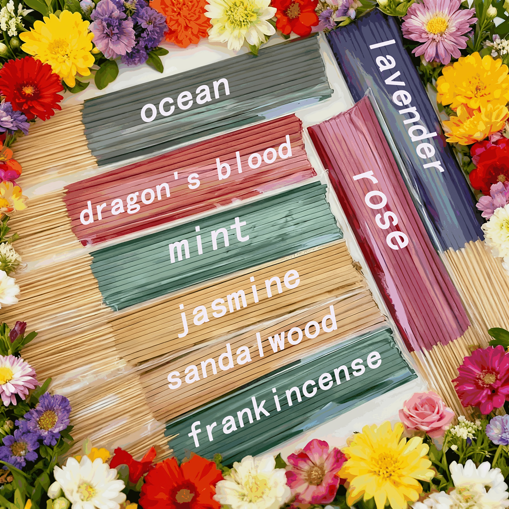 Home Fragrance White Jasmine - 8 Sets of Incense Sticks -