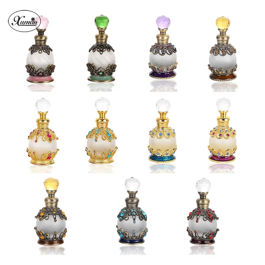 Home Fragrance Potpourri - 15ml Stone Metal Refillable Perfume Bottle