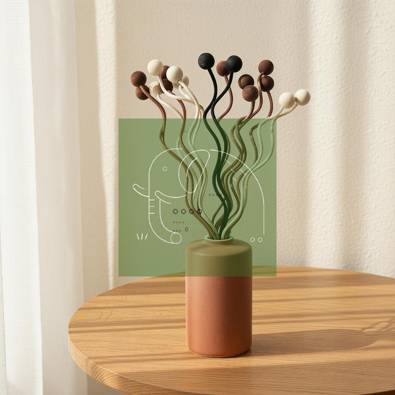 Home Fragrance Reeds - Wooden Bead Wave Shaped Rattan Reed