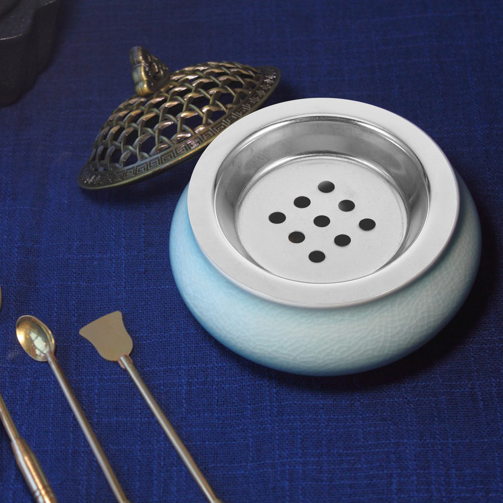 Incense Cone Holder - 2Pcs Stainless Steel Arabic Charcoal Burner