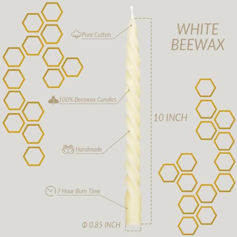 PCS Natural Beeswax Spiral Tap - огляд і ціна Beeswax Taper Candle