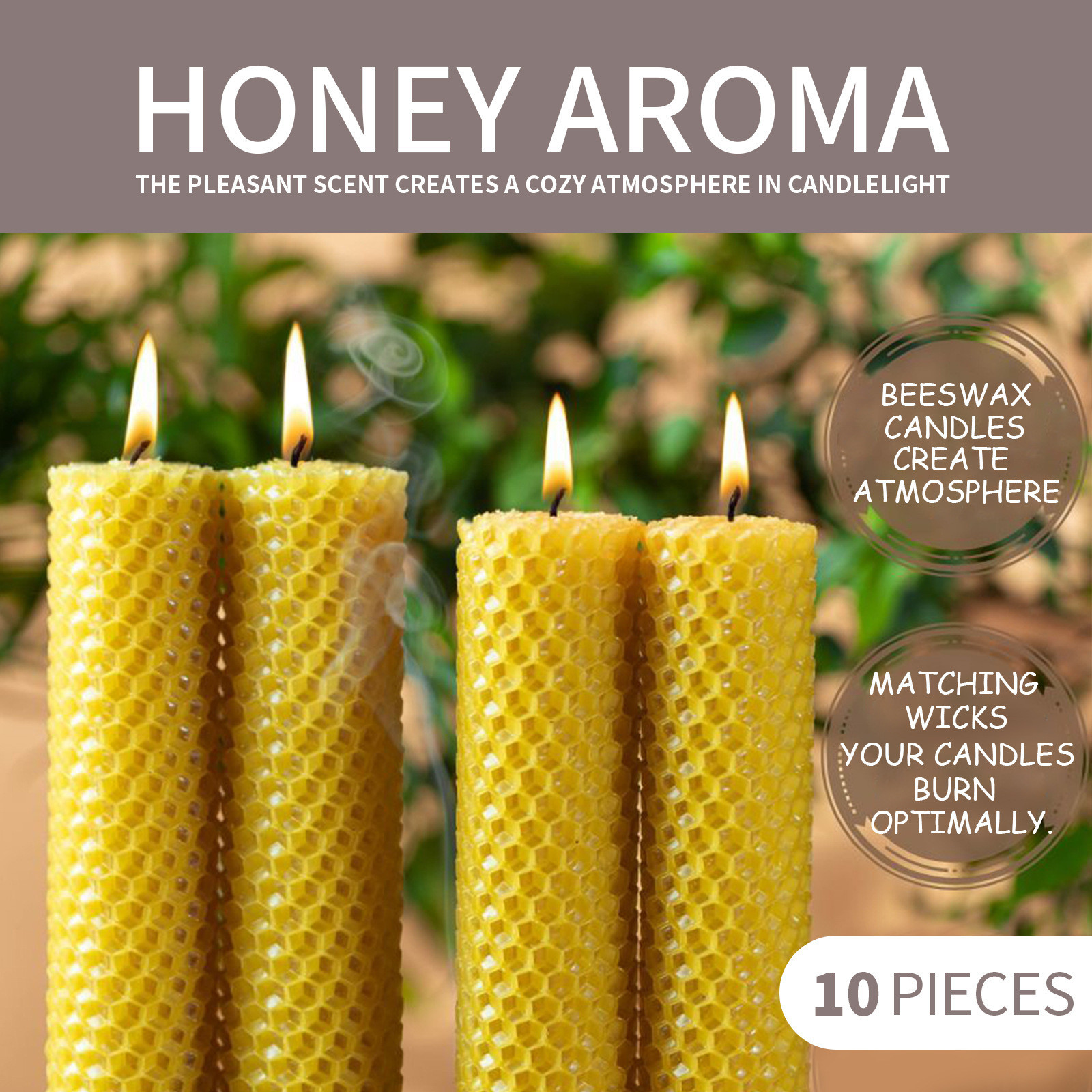 10/20/30pcs Natural Beeswax Sh - огляд і ціна Beeswax Taper Candle