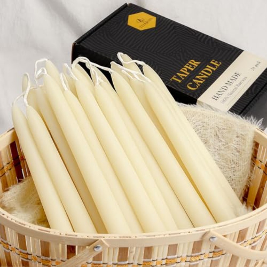 24 Pack Natural Beeswax Taper  - огляд і ціна Beeswax Taper Candle